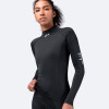 Ženski črni eko spandex top z dolgimi rokavi