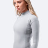 Ženski platinasti eko spandex top z dolgimi rokavi