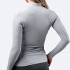 Ženski platinasti eko spandex top z dolgimi rokavi