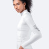 Ženski bel eko spandex top z dolgimi rokavi
