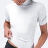 Ženski bel eko spandex top s kratkimi rokavi