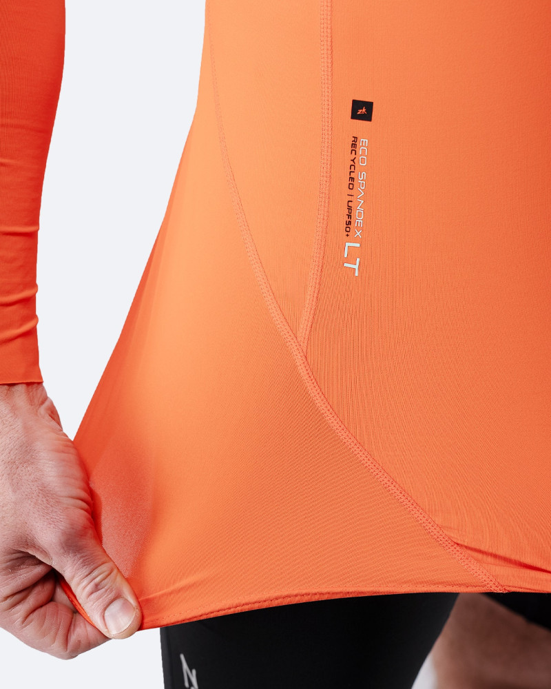 Moški Eco Spandex LT dolgi rokavi Baselayer - ognjeno rdeč