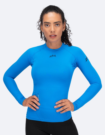 Ženski Eco Spandex LT dolgi rokavi Baselayer - cijan