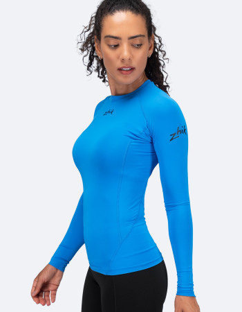 Ženski Eco Spandex LT dolgi rokavi Baselayer - cijan