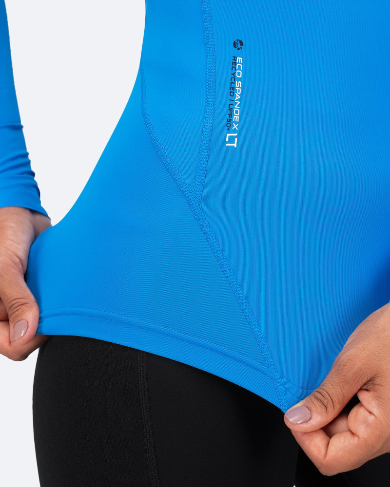 Ženski Eco Spandex LT dolgi rokavi Baselayer - cijan