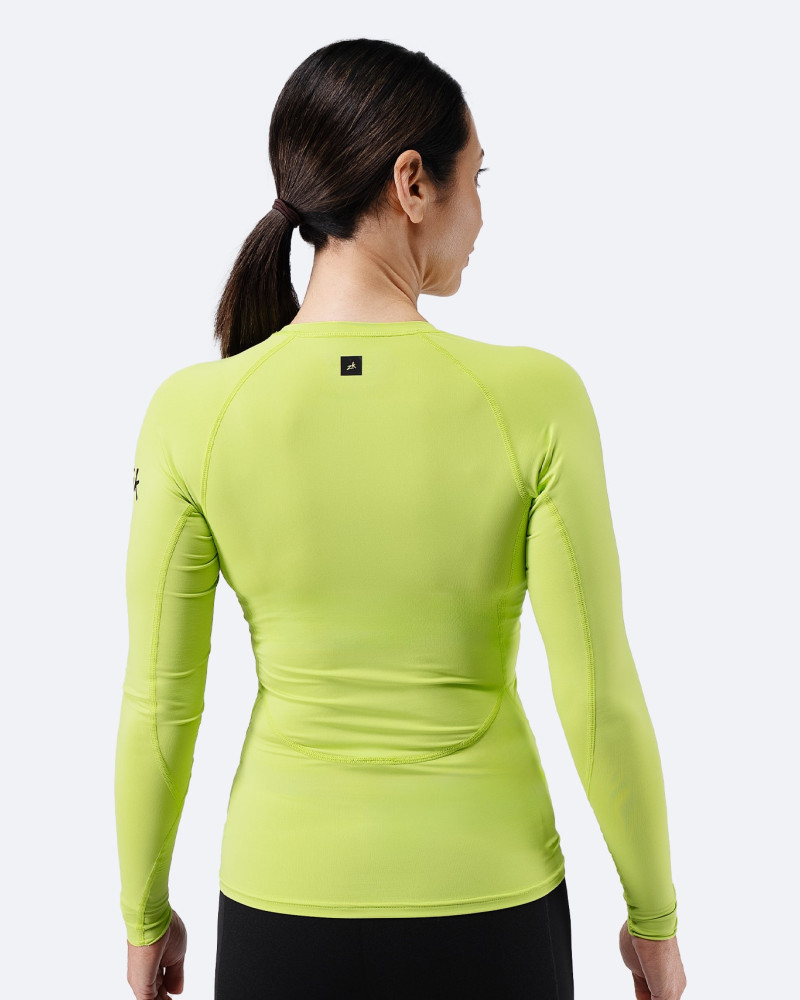 Ženski Eco Spandex LT osnovni top z dolgimi rokavi, limeta