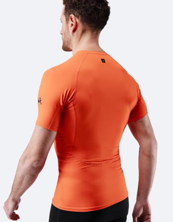 Moški Eco Spandex LT kratki rokavi osnovni top - ognjeno rdeč