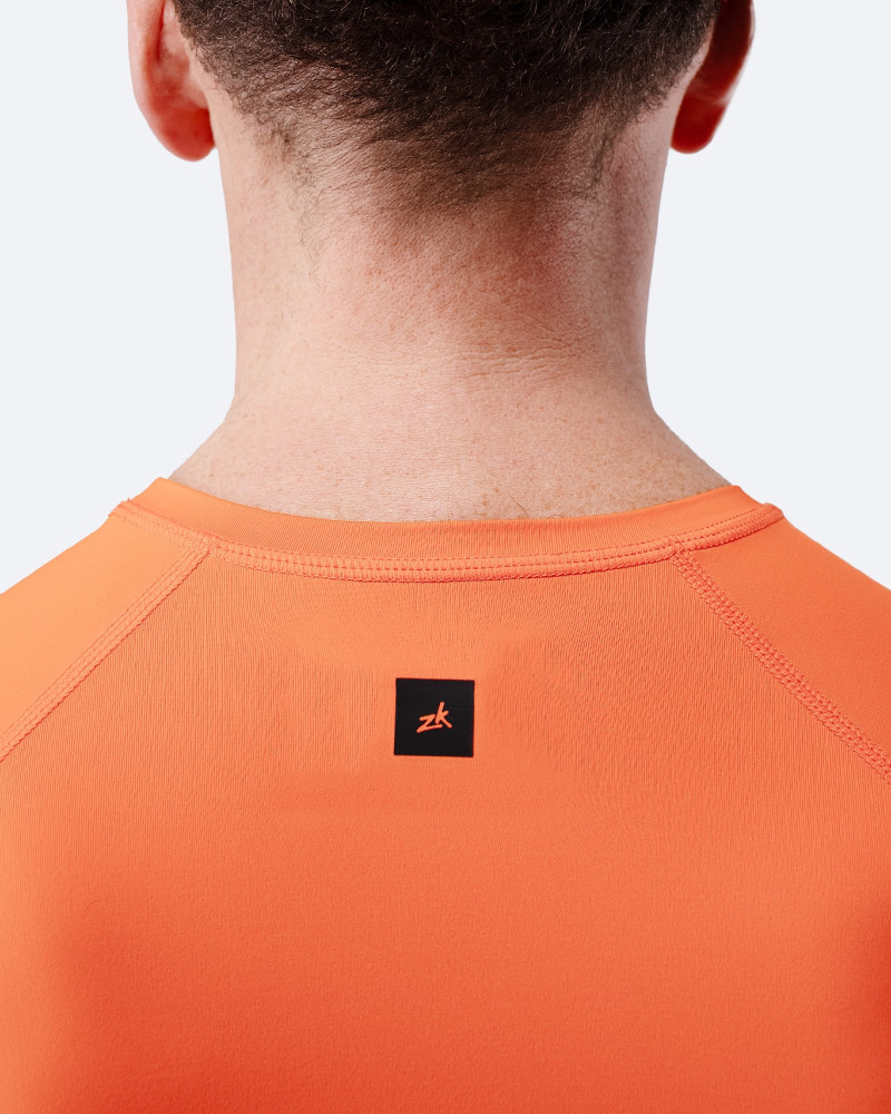 Moški Eco Spandex LT kratki rokavi osnovni top - ognjeno rdeč