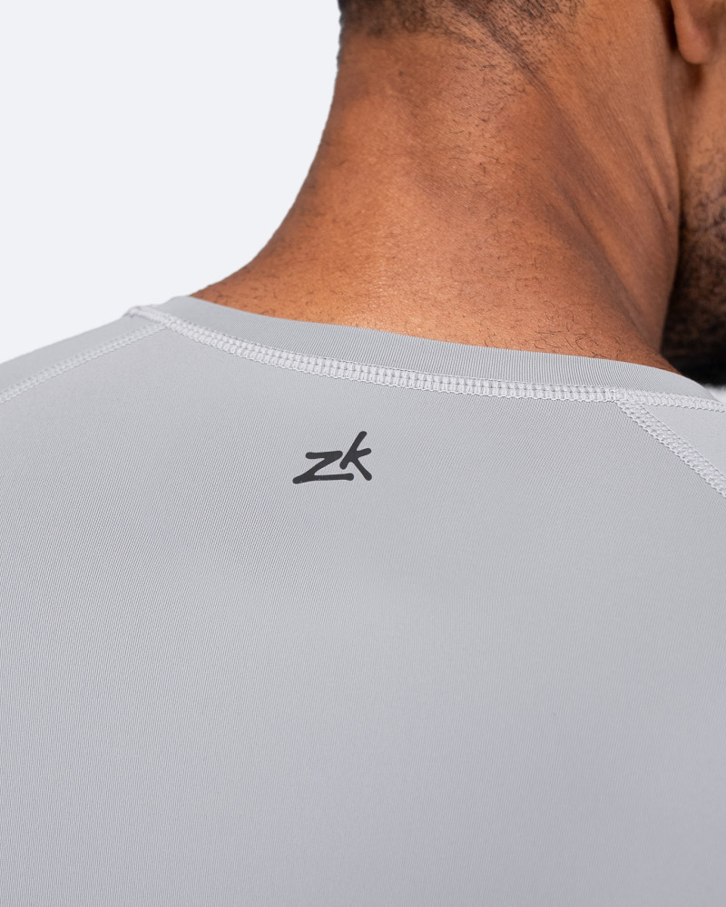 Moški Eco Spandex LT kratki rokavi osnovni top - platinast