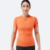 Ženski Eco Spandex LT kratki rokavi osnovni top - ognjeno rdeč